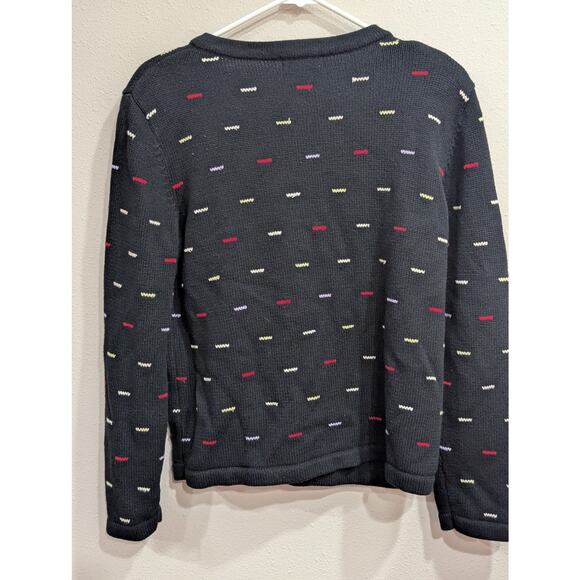 Christopher & Banks black w/primary colored buttons &:knit detail size Large - Picture 5 of 9